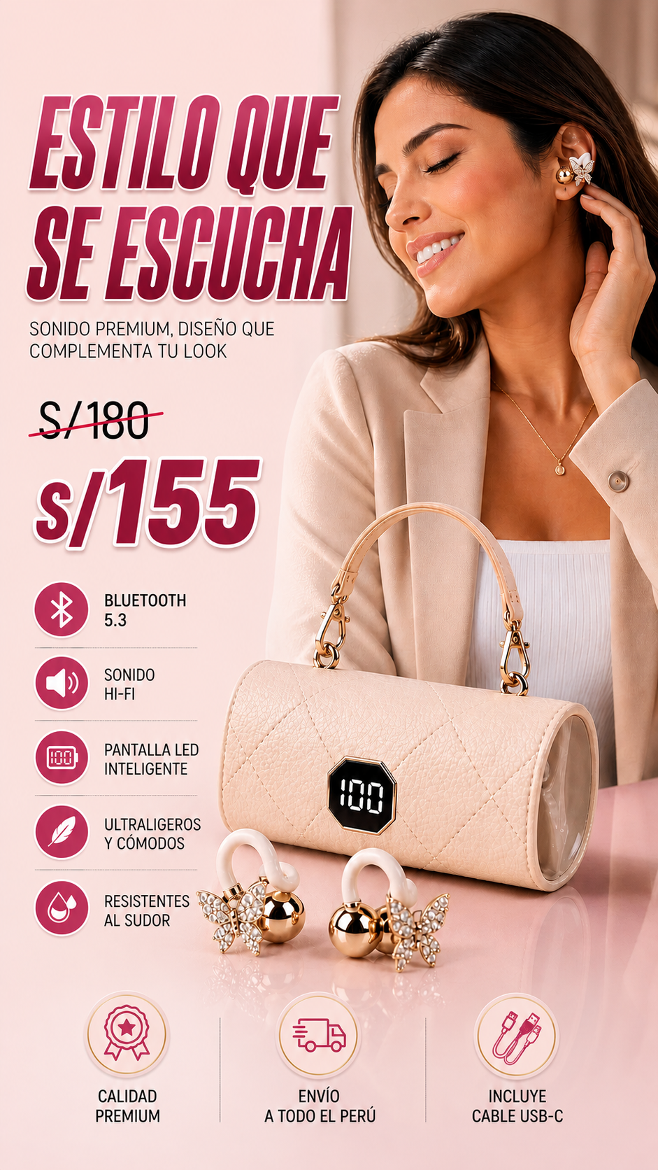 AUDIFONOS CON ESTUCHE DE CARTERA