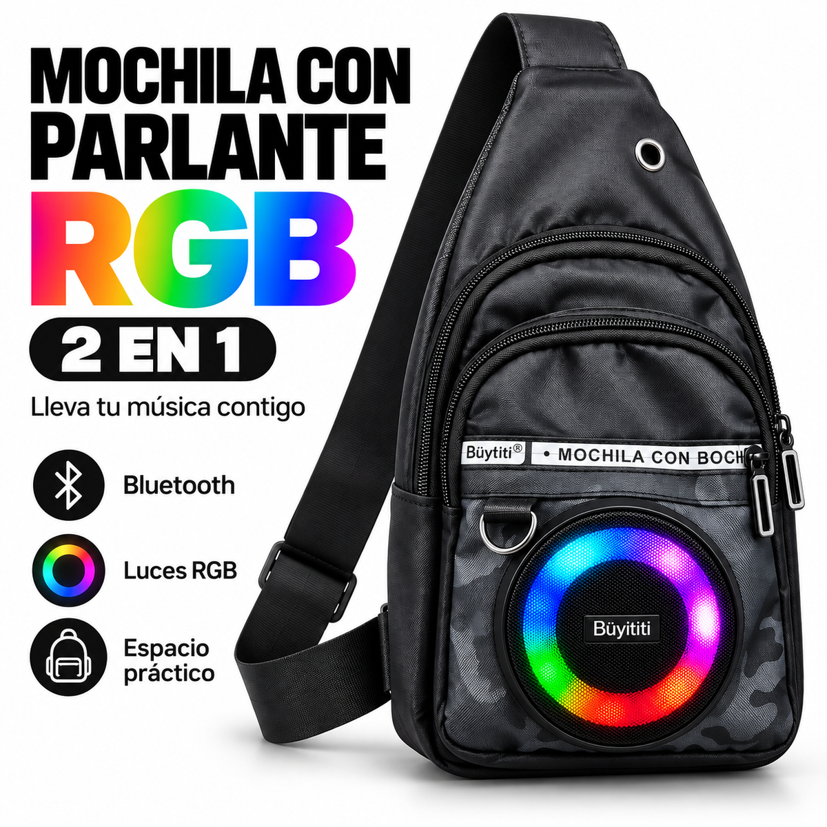 MOCHILA CON PARLANTE RGB 2 EN 1