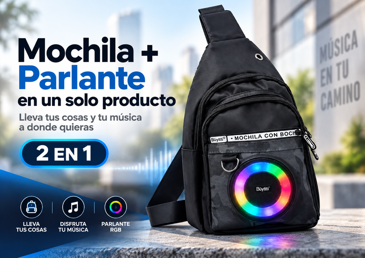MOCHILA CON PARLANTE RGB 2 EN 1