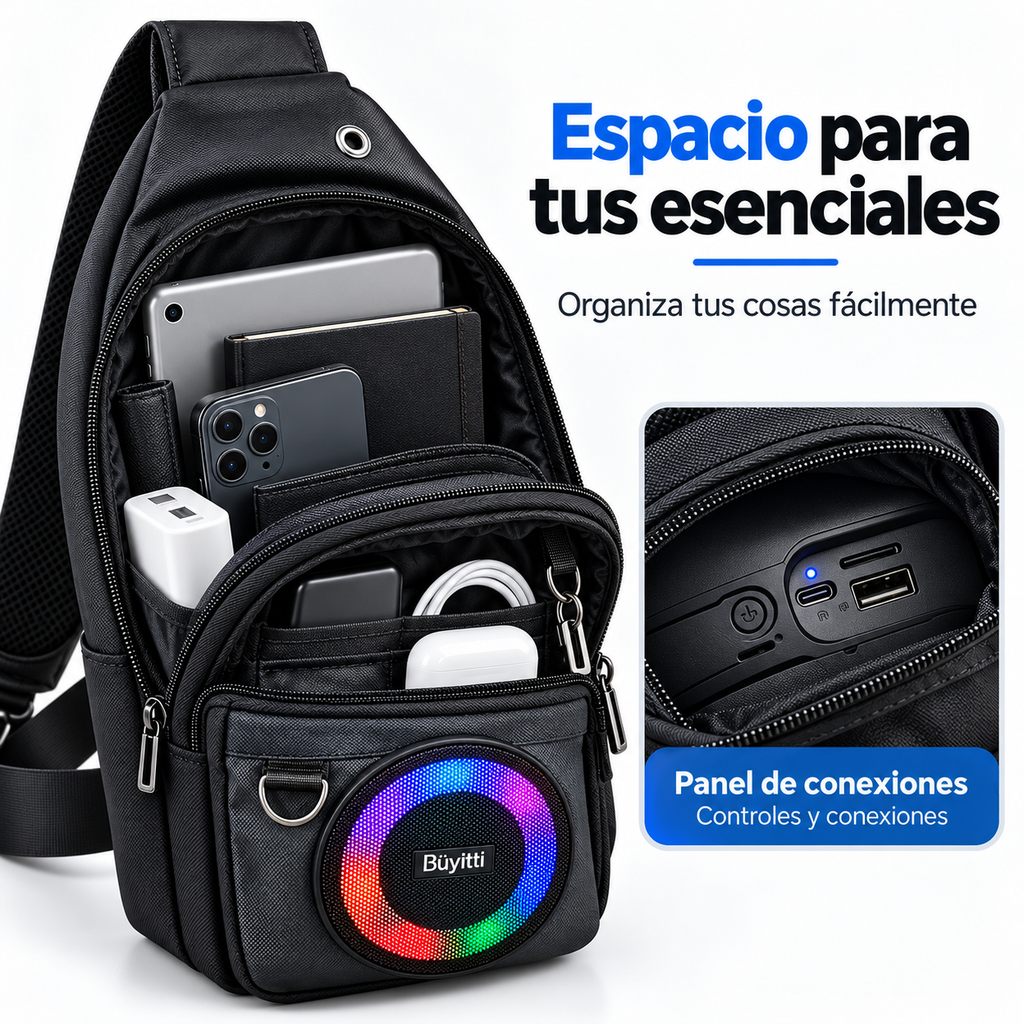 MOCHILA CON PARLANTE RGB 2 EN 1